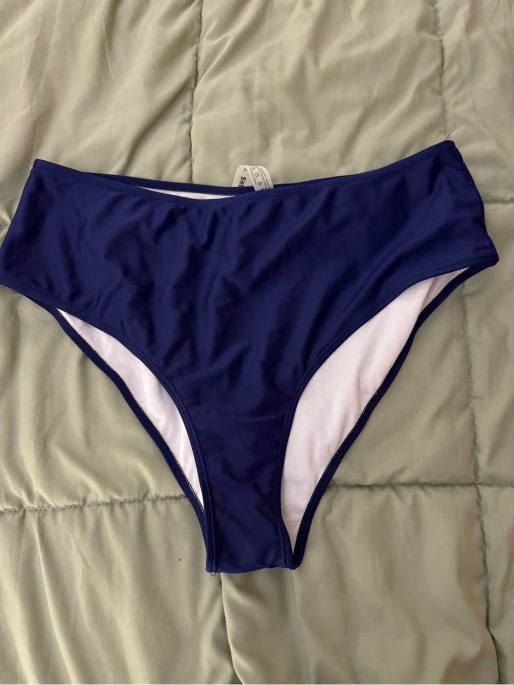SHEIN Deep Blue High-Waist Bikini Bottoms
